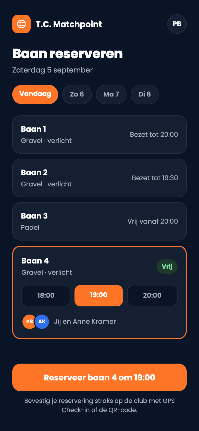 Reservering in de ClubApp
